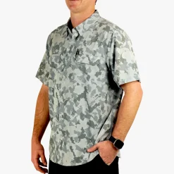Air O Mesh Printed SS Button Down Fishing Shirt | AFTCO