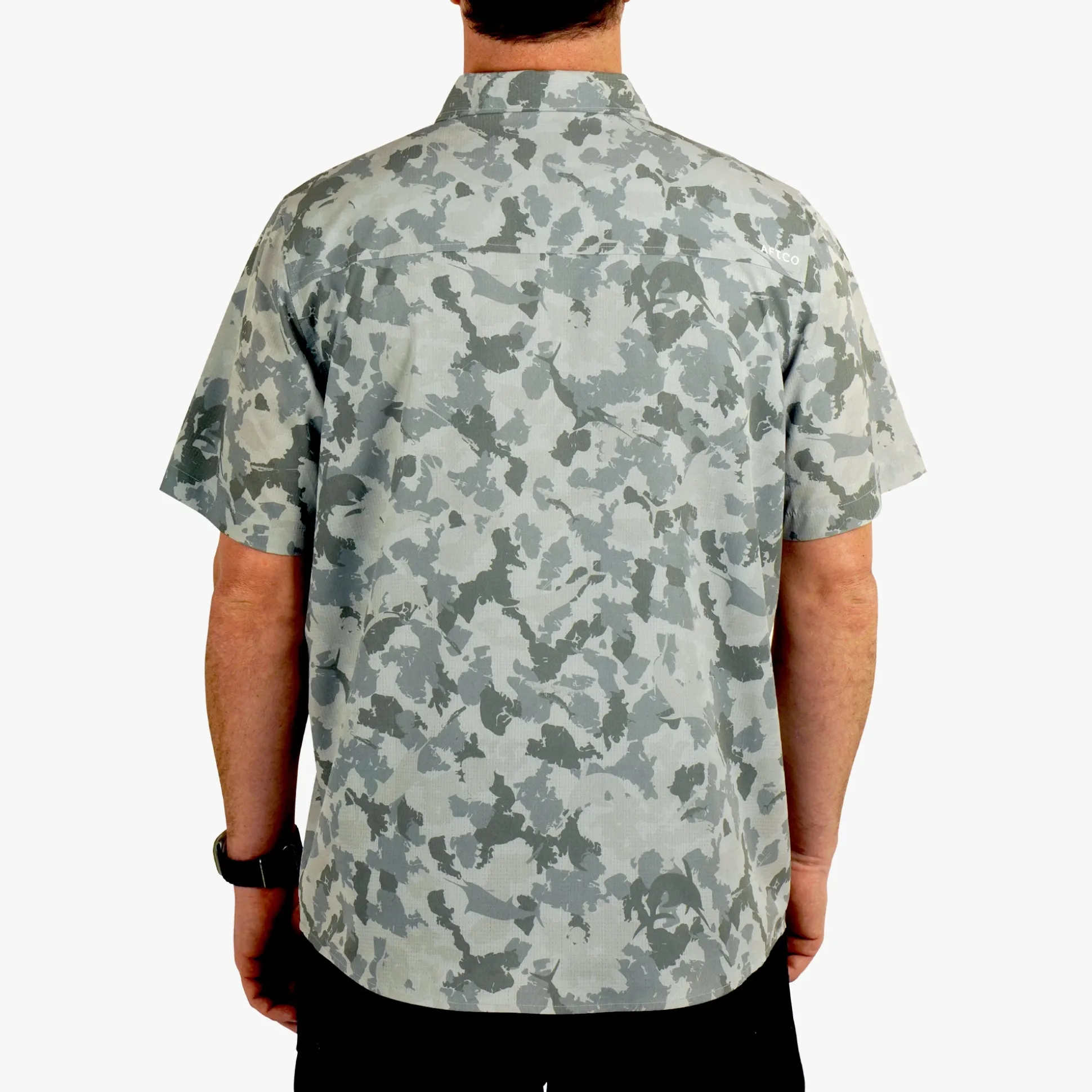 Air O Mesh Printed SS Button Down Fishing Shirt | AFTCO