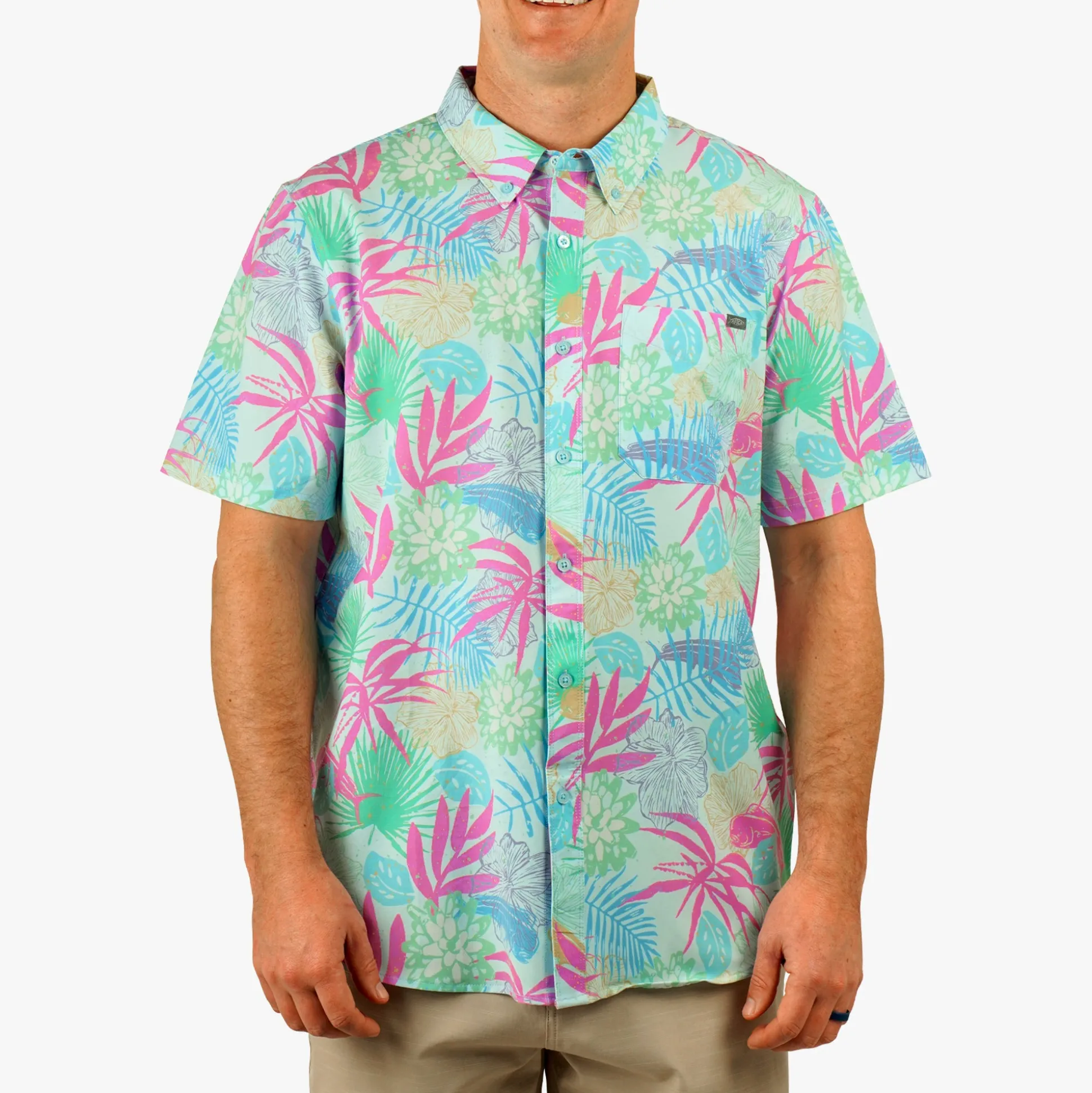 Boatbar Printed Button Down Fishing Shirt | Quiet Tide