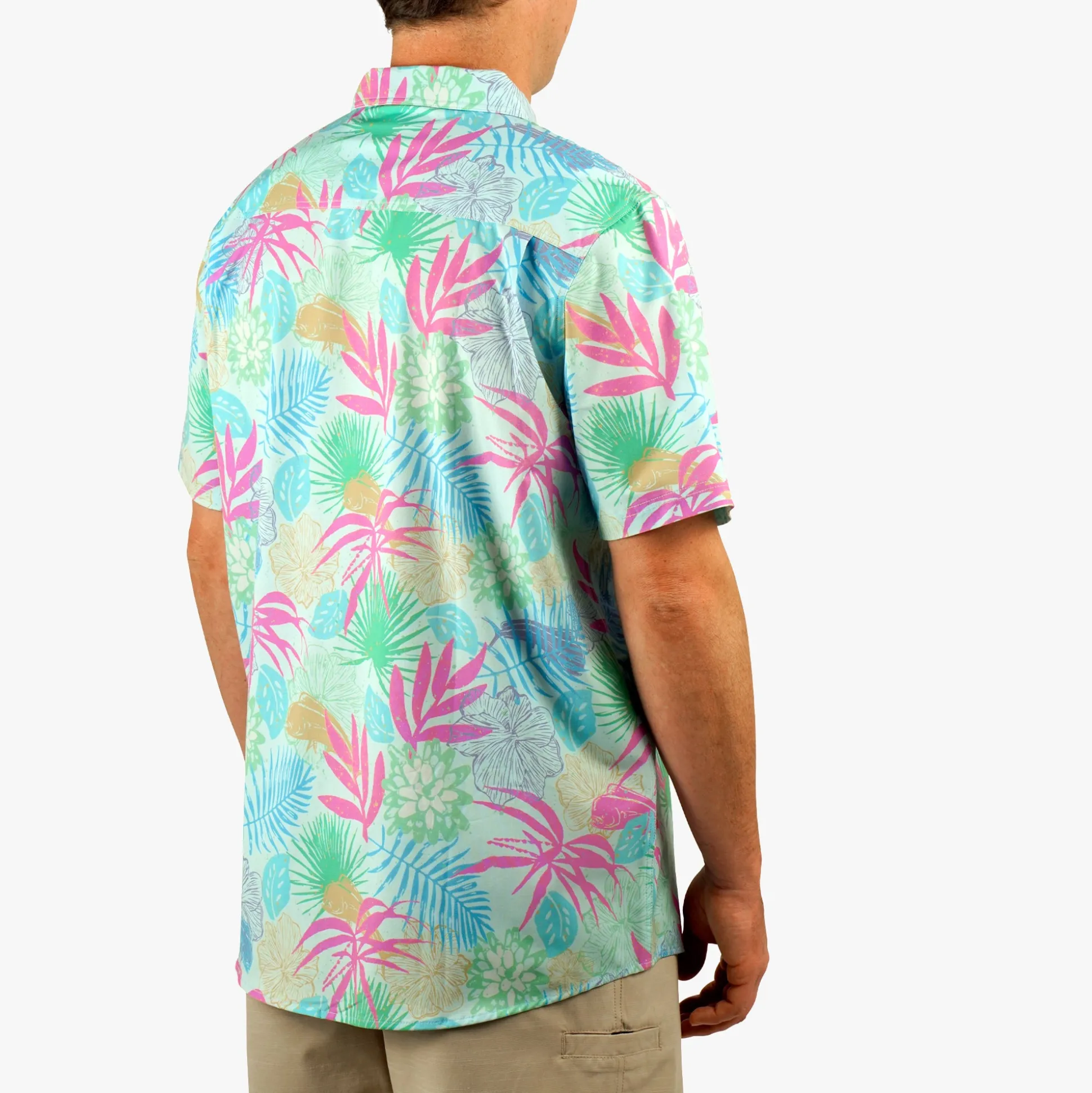 Boatbar Printed Button Down Fishing Shirt | Quiet Tide