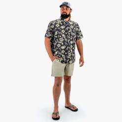 Boatbar Printed Button Down Fishing Shirt | Black