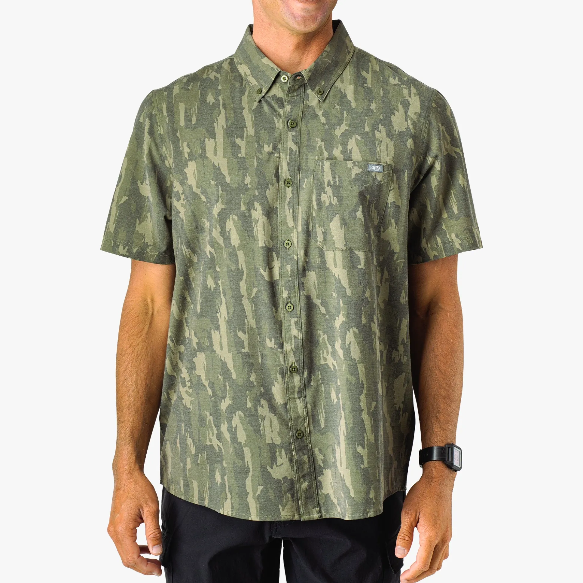 Boatbar Printed Button Down Fishing Shirt | Quiet Tide