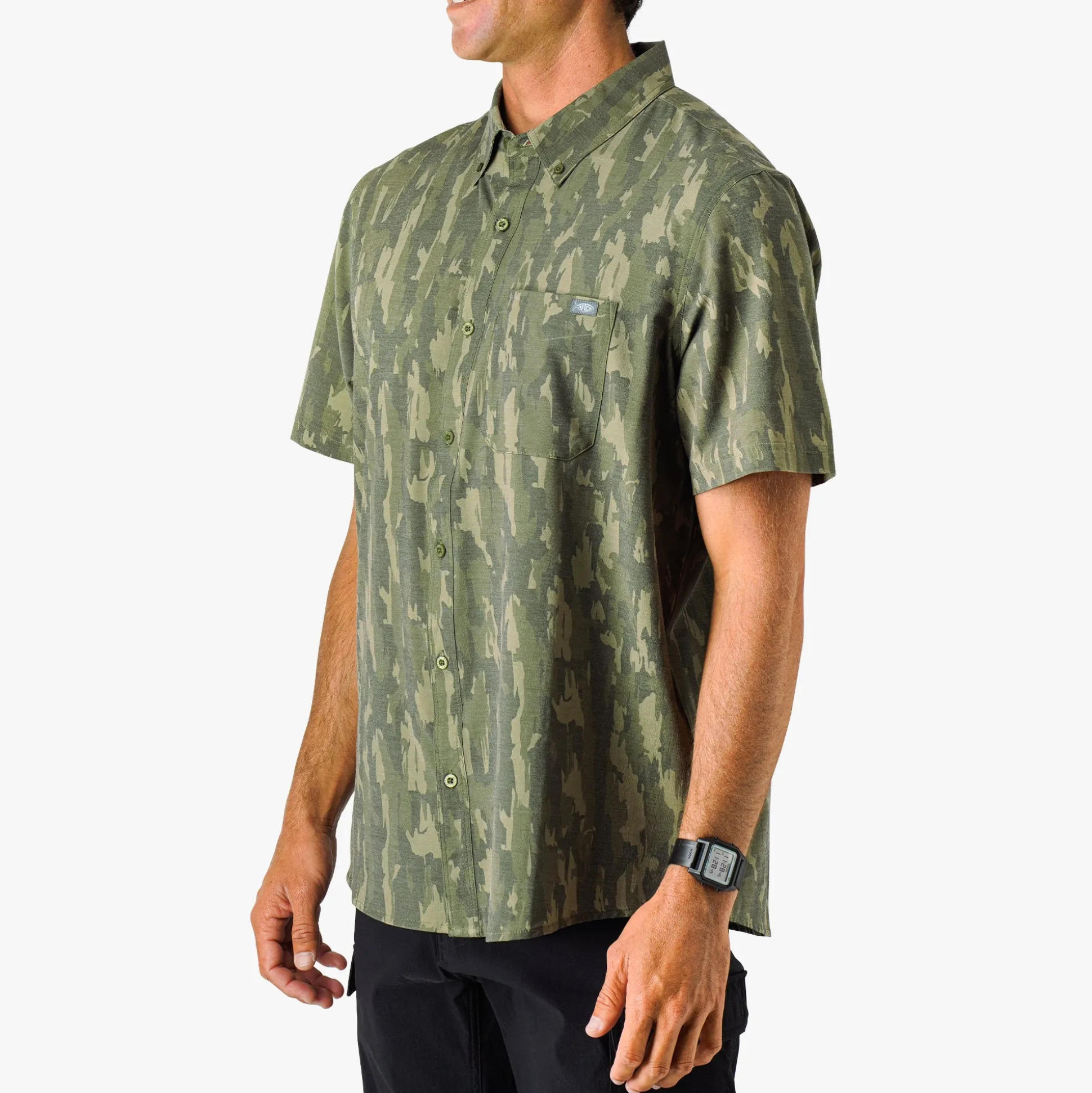 Boatbar Printed Button Down Fishing Shirt | Quiet Tide