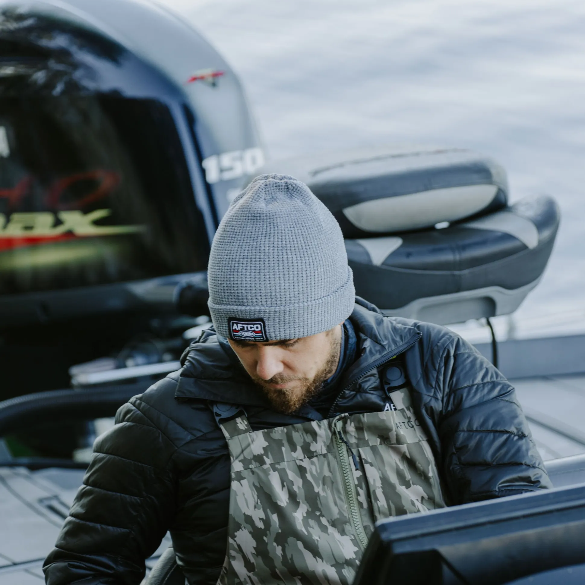 Chevron Waffle Fishing Beanie | AFTCO