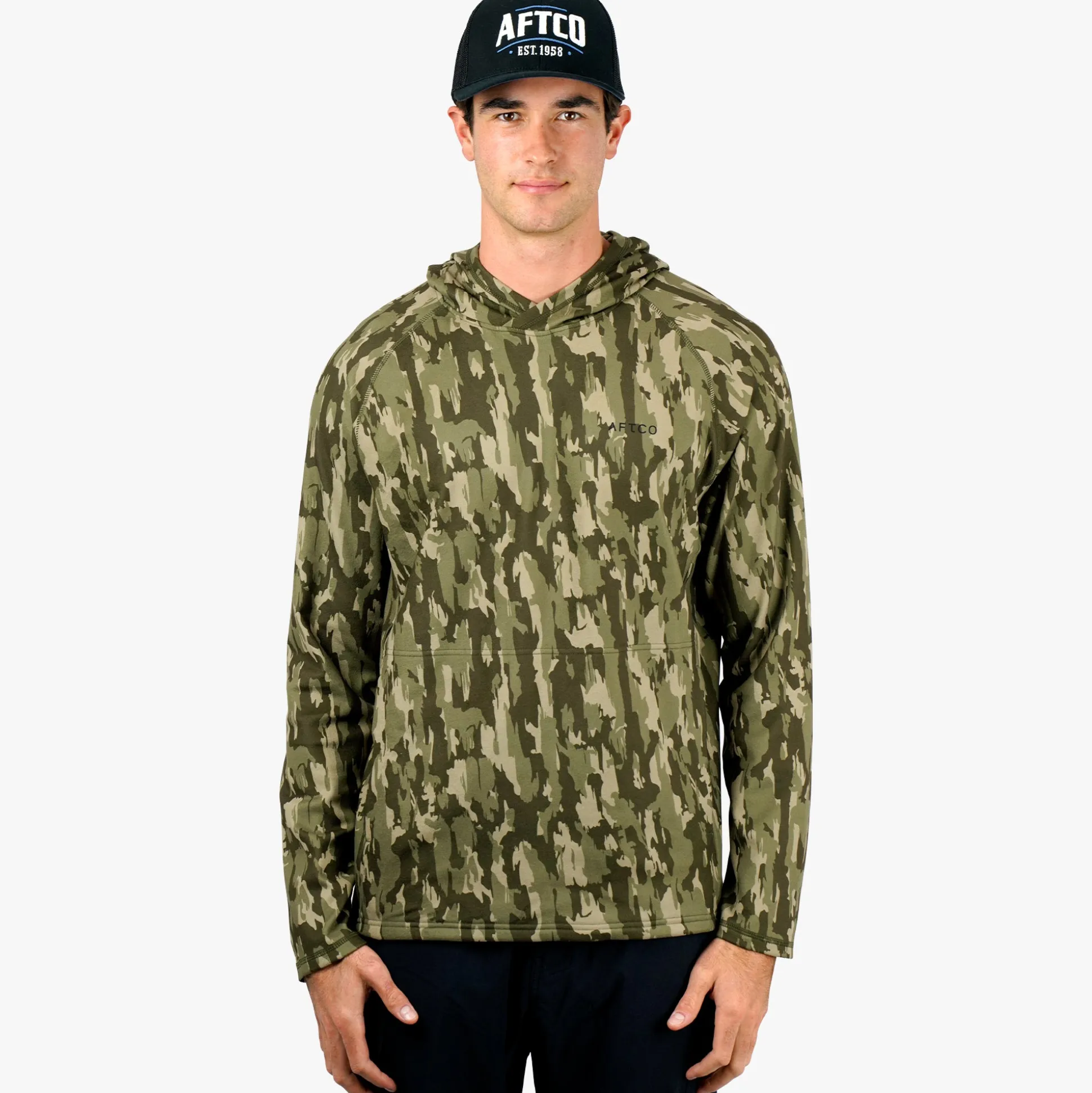 Coastal Layer Printed Camo Fishing Hoodie | AFTCO