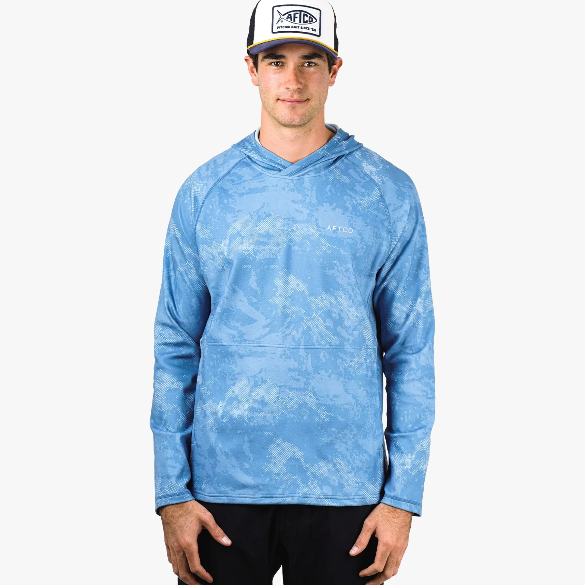 Coastal Layer Printed Camo Fishing Hoodie | AFTCO