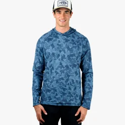 Coastal Layer Printed Camo Fishing Hoodie | AFTCO