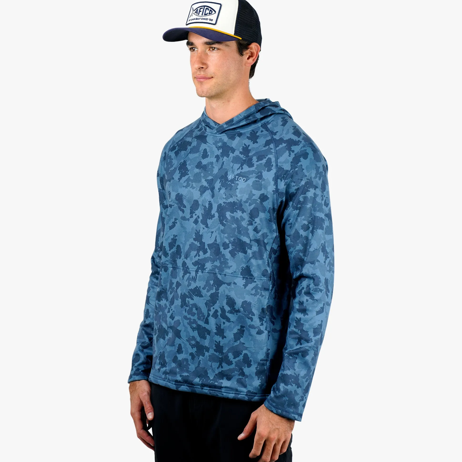 Coastal Layer Printed Camo Fishing Hoodie | AFTCO