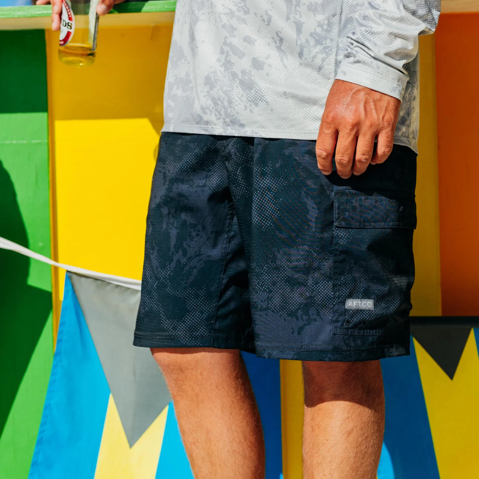Deckhand Camo Fishing Cargo Shorts | AFTCO