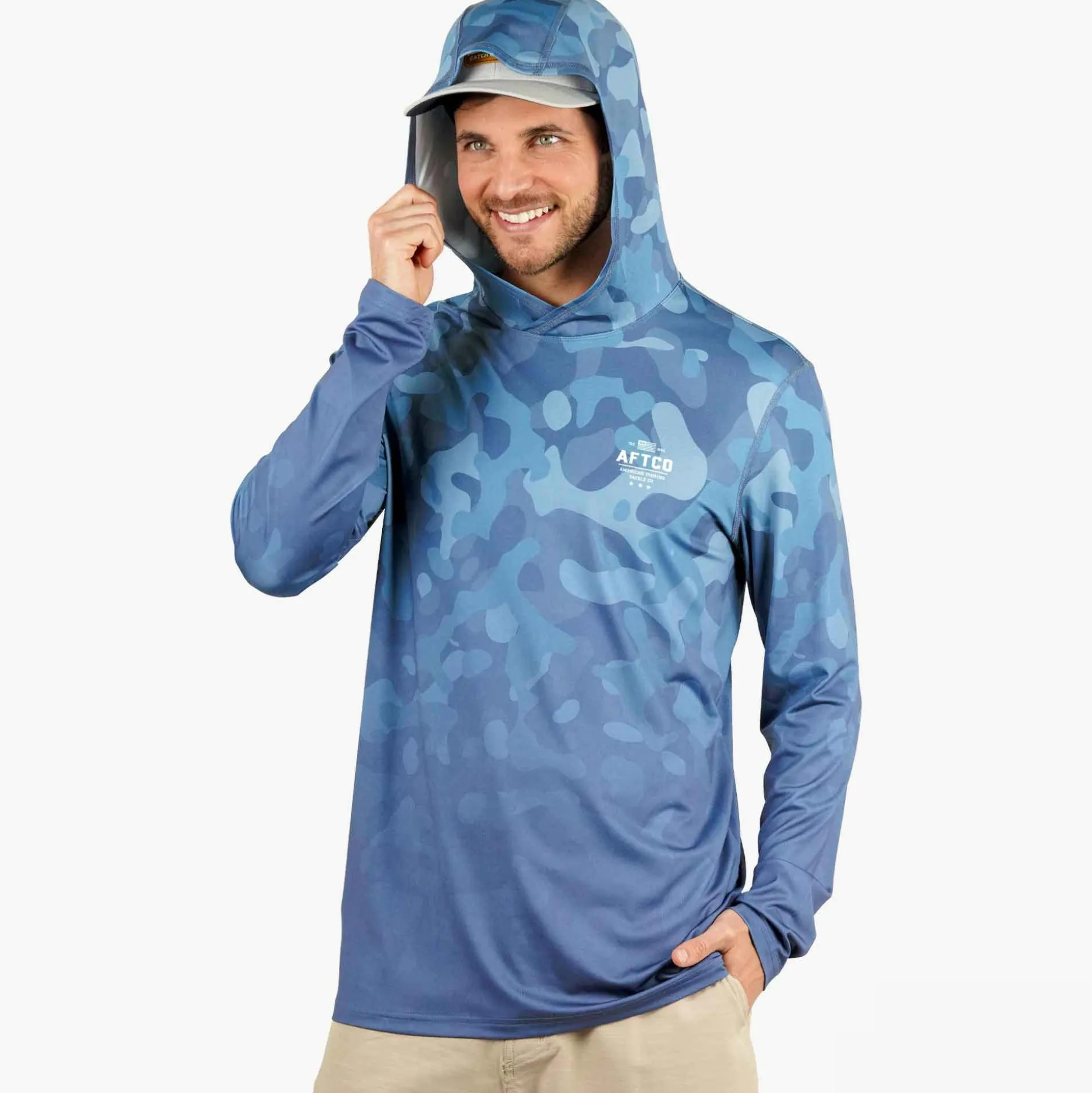 OG Camo UVX LS Hooded Fishing Shirt | AFTCO