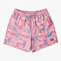 Strike Printed Swim Trunks | Flamingo Pink