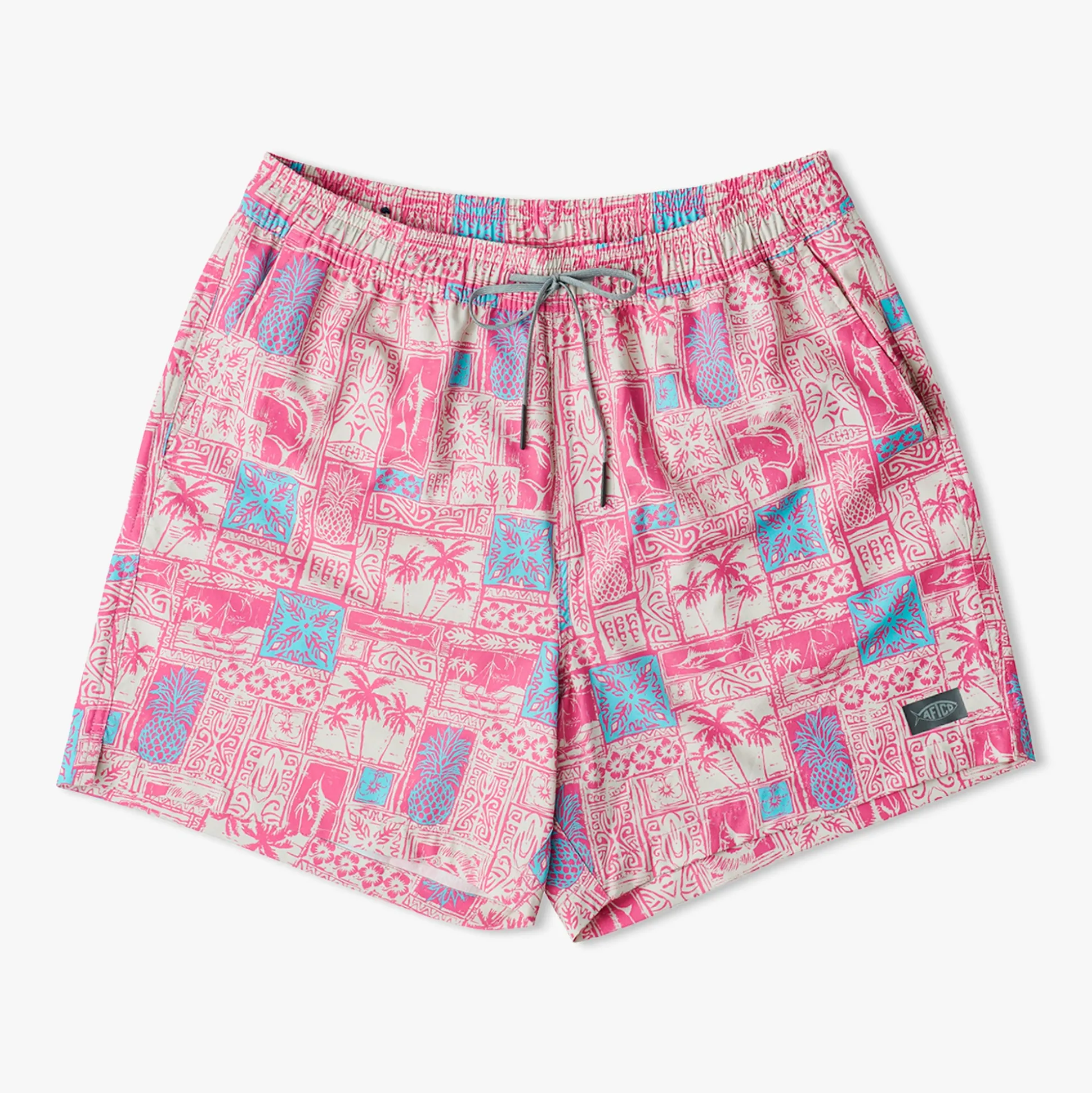 Strike Printed Swim Trunks | Flamingo Pink
