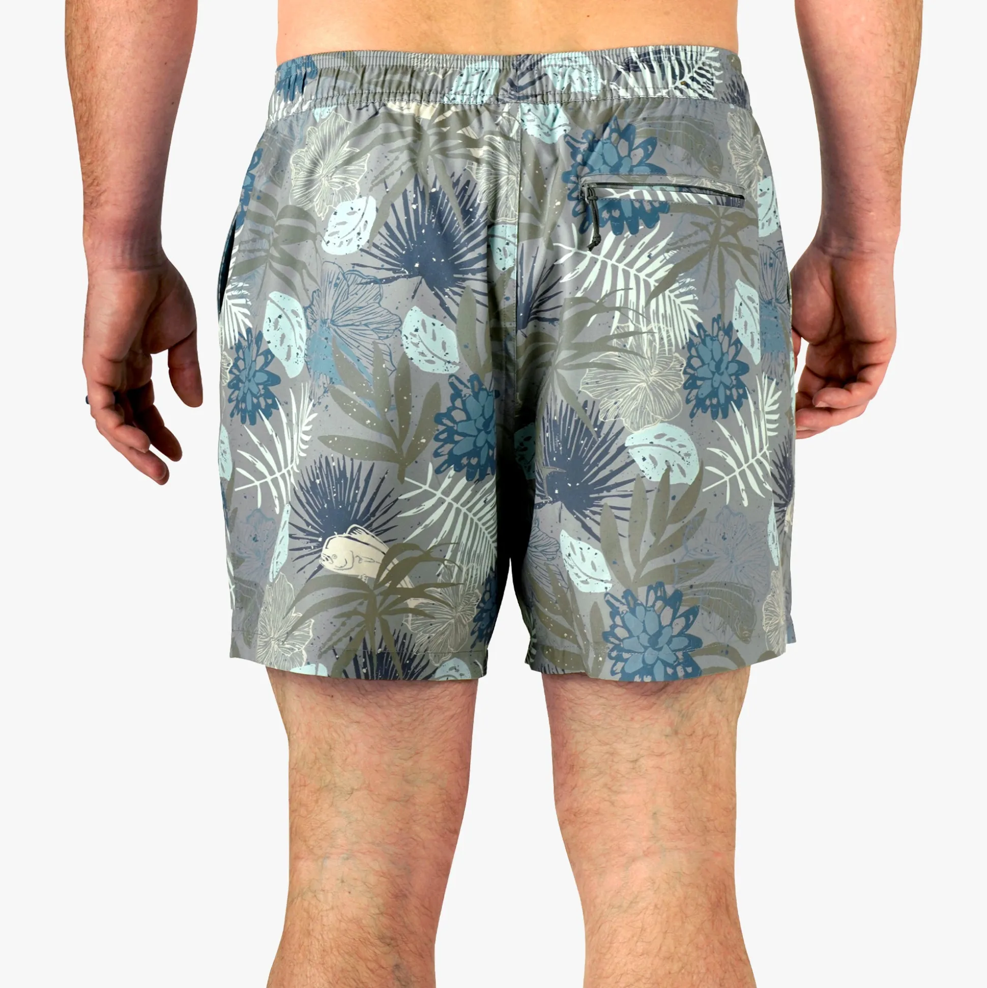 Strike Printed Swim Trunks | Charcoal