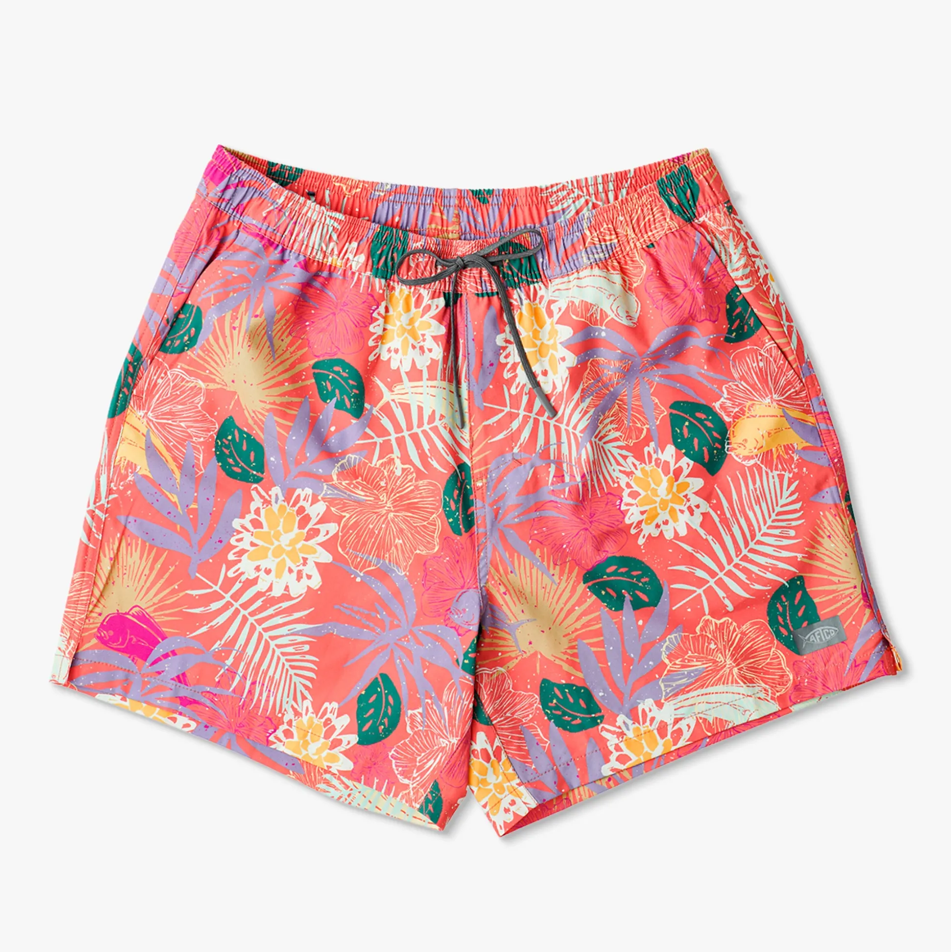 Strike Printed Swim Trunks | Coral