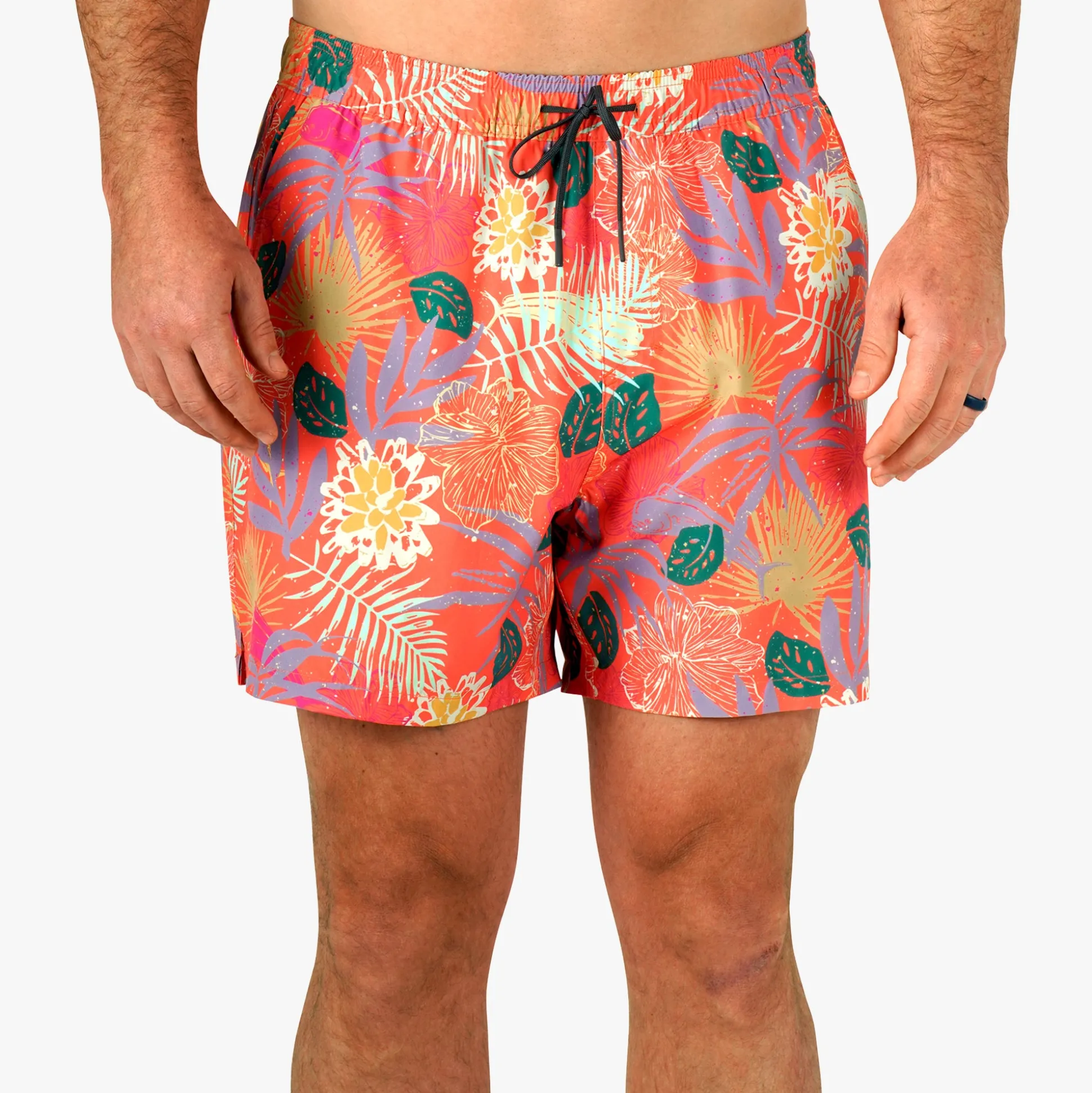 Strike Printed Swim Trunks | Coral