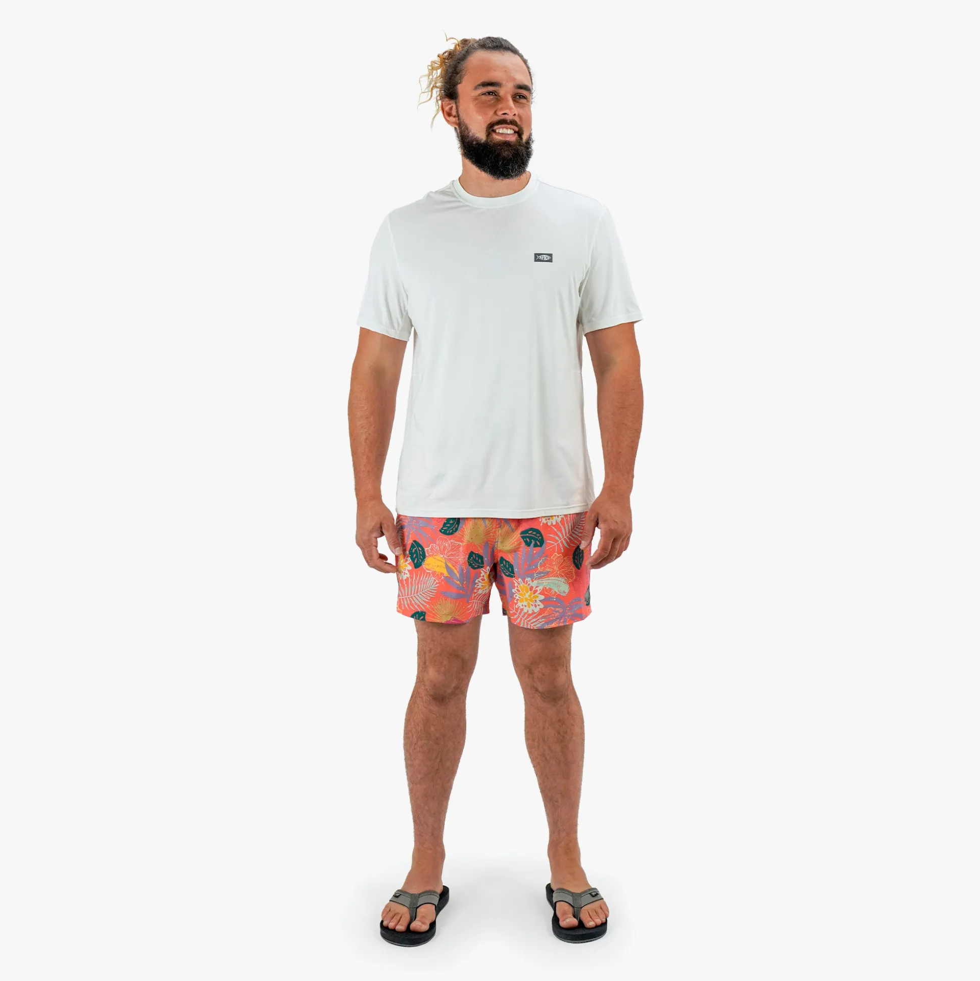 Strike Printed Swim Trunks | Coral