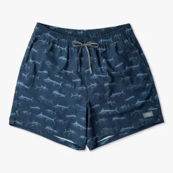 Strike Printed Swim Trunks | Deep Navy