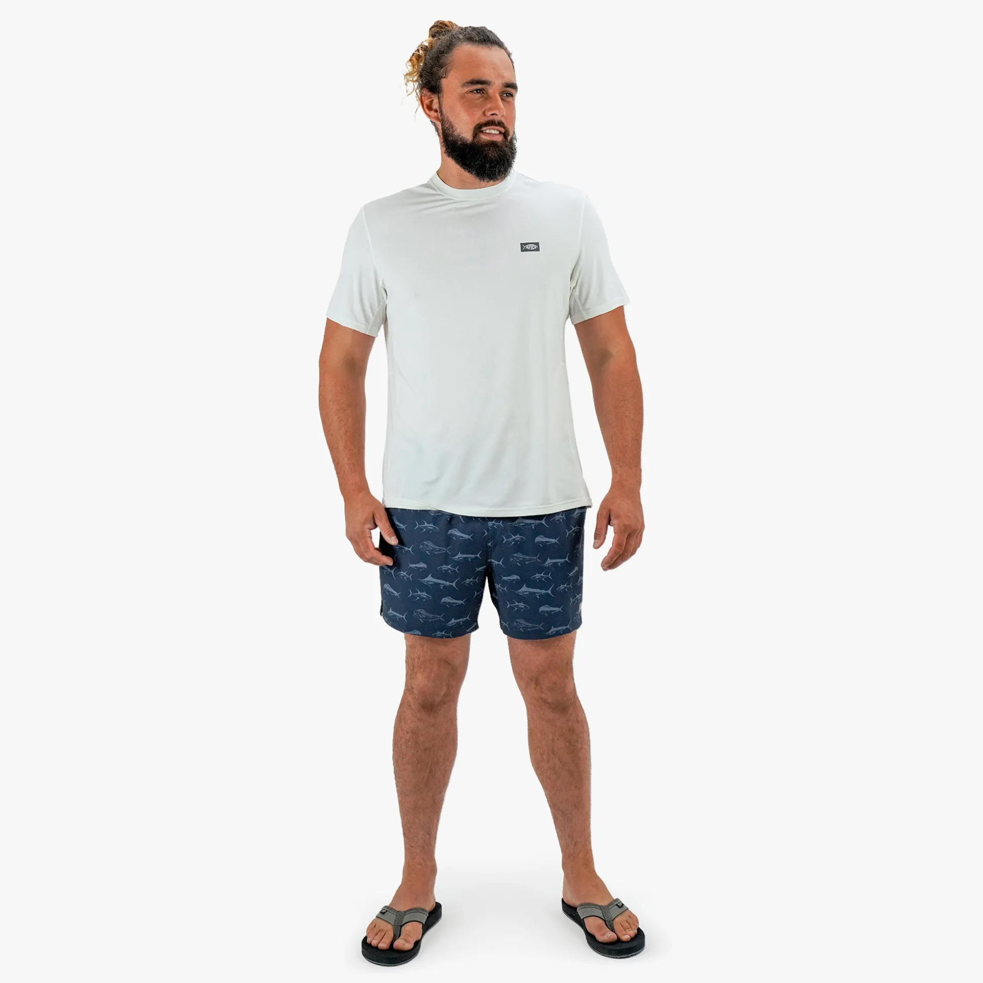 Strike Printed Swim Trunks | Deep Navy