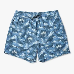 Strike Printed Swim Trunks | Deep Navy