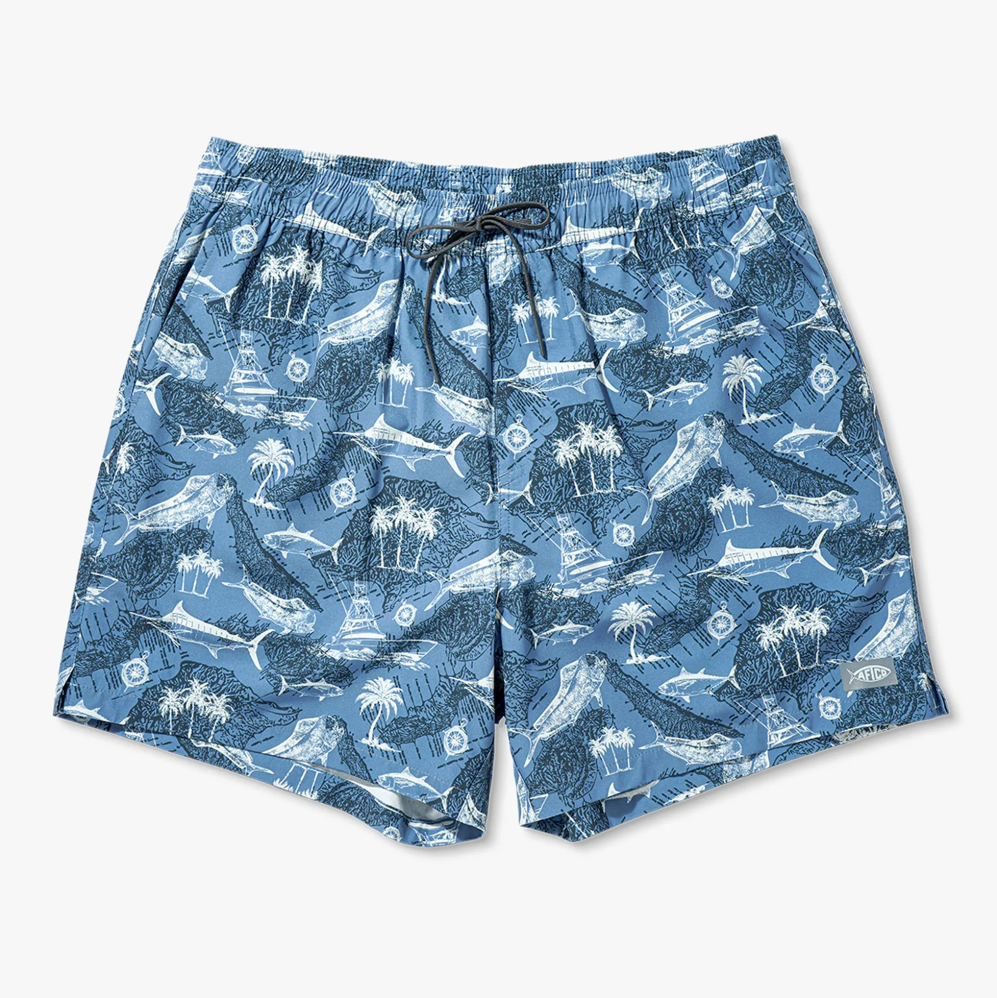 Strike Printed Swim Trunks | Deep Navy