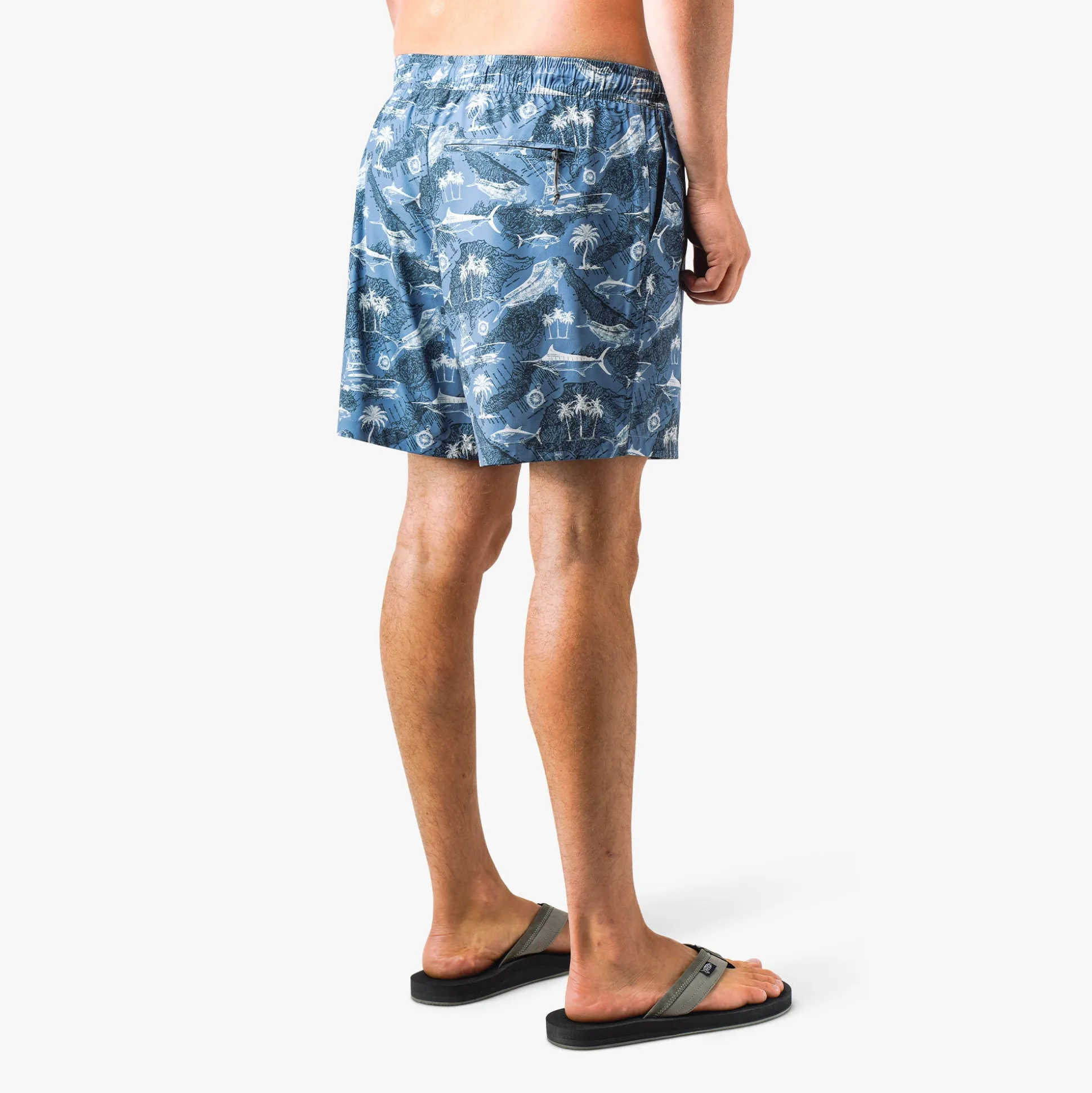 Strike Printed Swim Trunks | Deep Navy