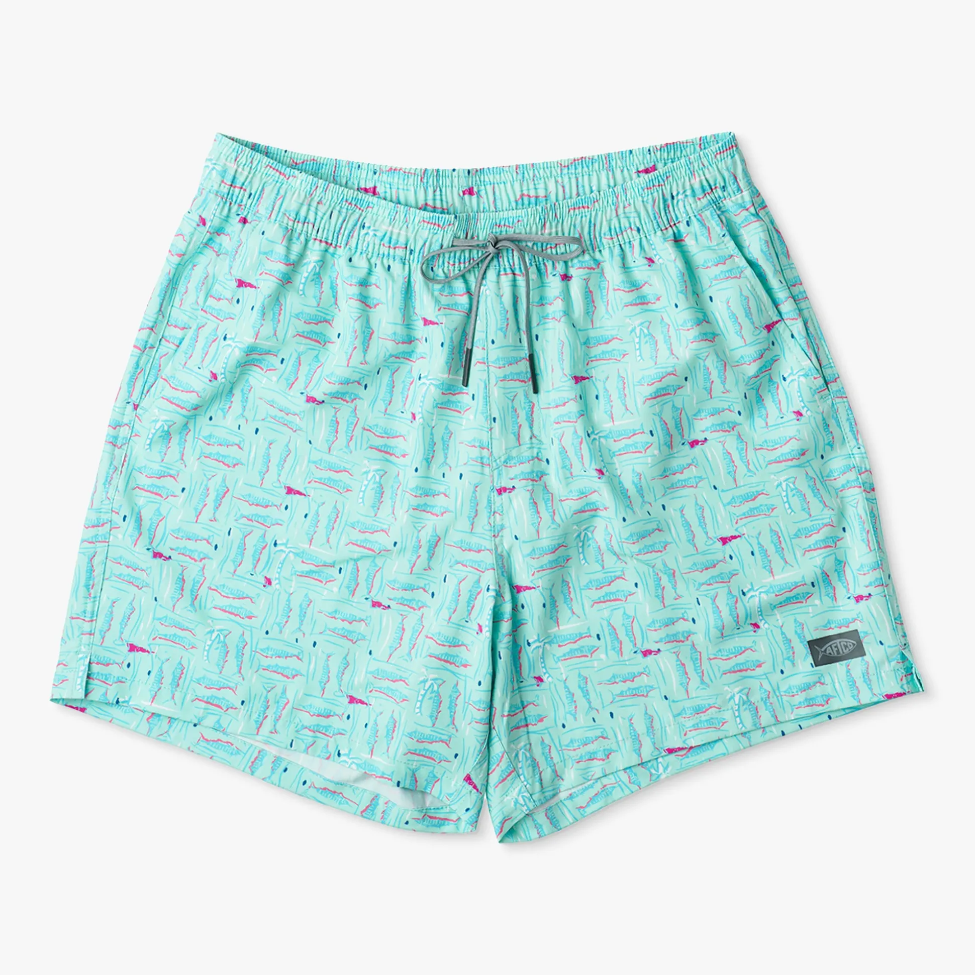 Strike Printed Swim Trunks | Shoreline Blue