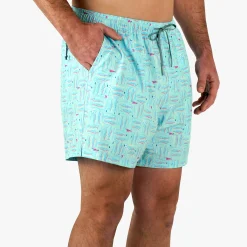 Strike Printed Swim Trunks | Shoreline Blue
