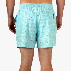 Strike Printed Swim Trunks | Shoreline Blue