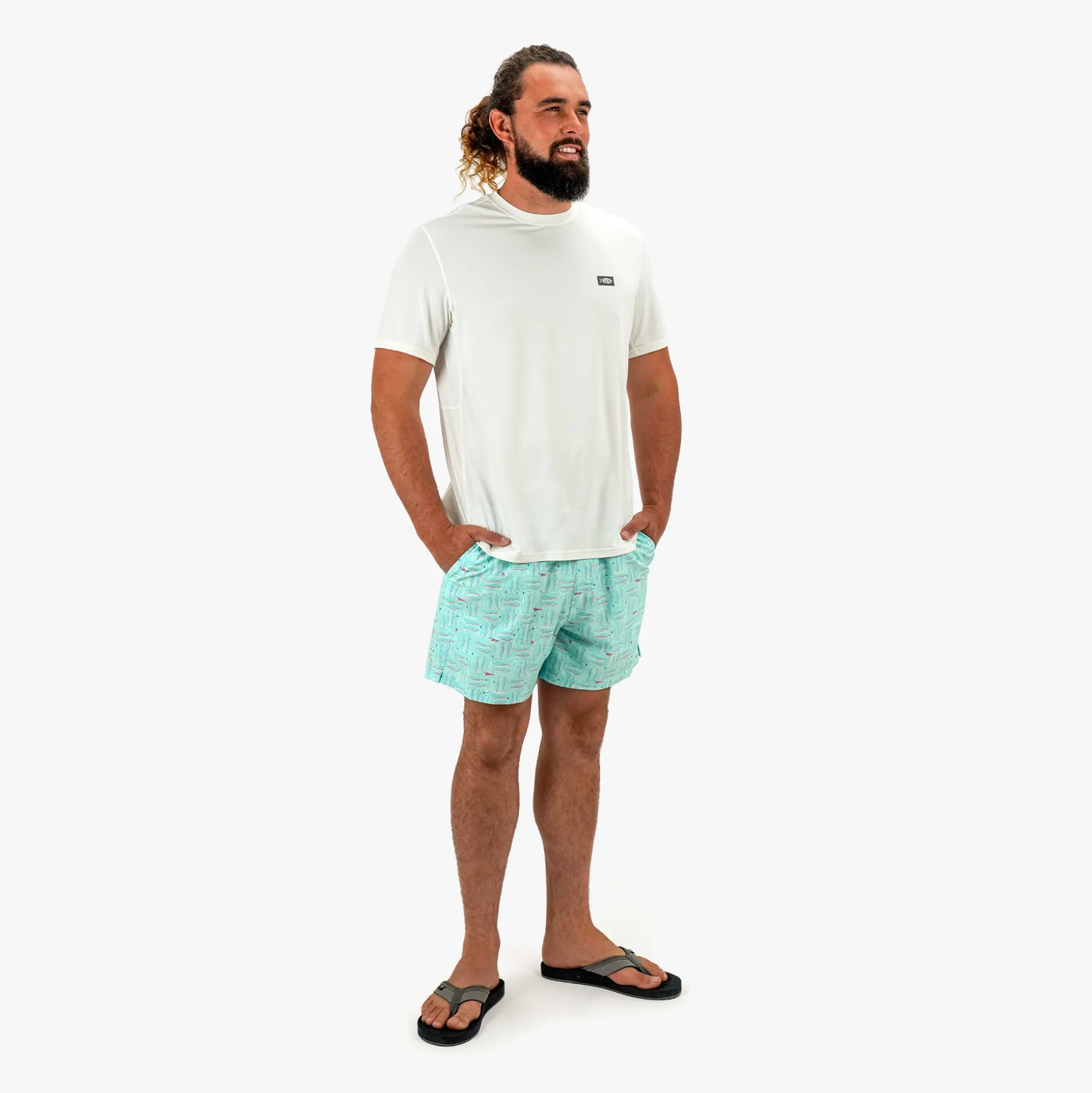 Strike Printed Swim Trunks | Shoreline Blue