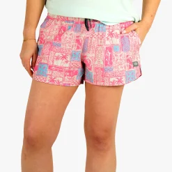 Women's Strike Printed Swim Shorts | Flamingo Pink