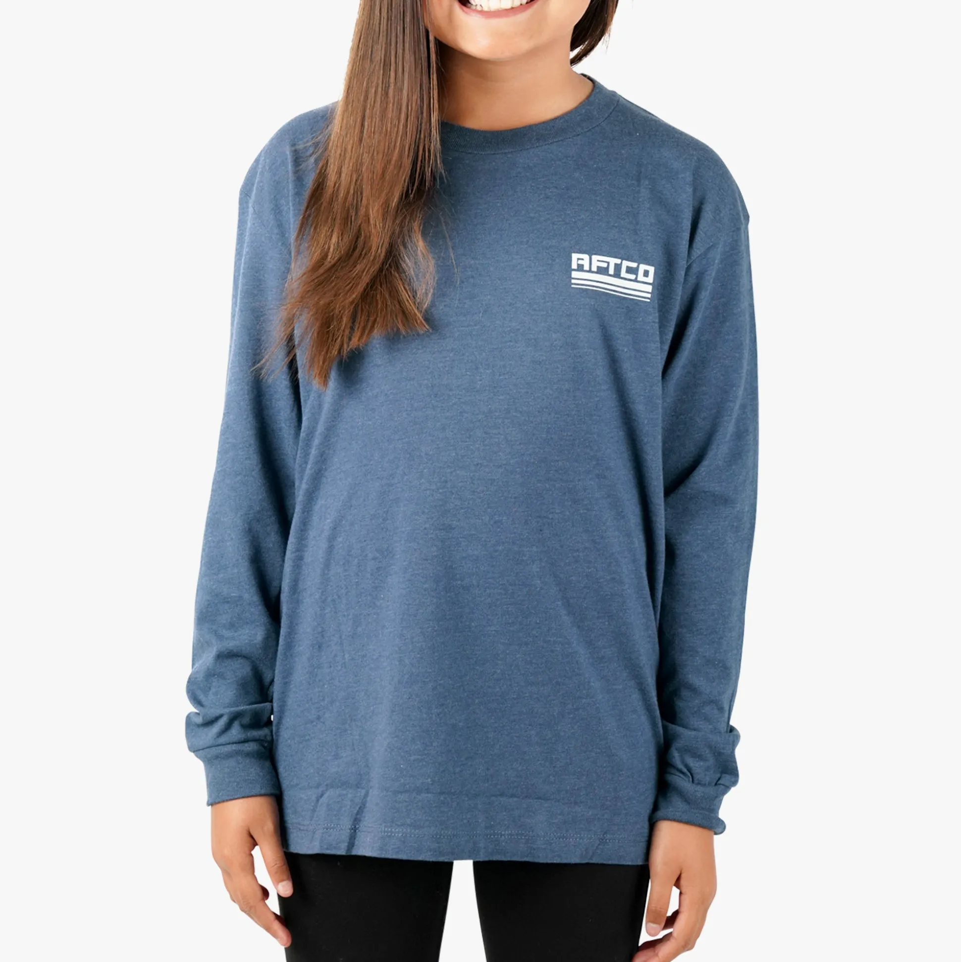 Youth Peaks LS Fishing T-Shirt For Kids | AFTCO